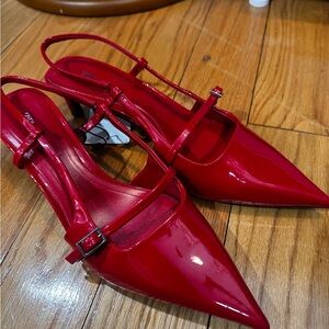 Zara Red Patent Leather Heels